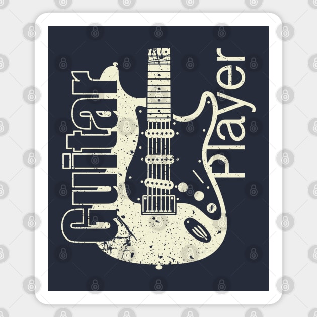 Guitar Player. Stratocaster Grunge Style Sticker by filiposwear